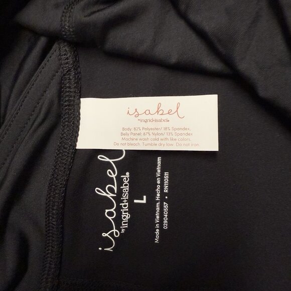 ISABEL MATERNITY BIKER SHORTS CROSSOVER PANEL BLACK SIZE L 8" INSEAM NEW STRETCH - Picture 5 of 6